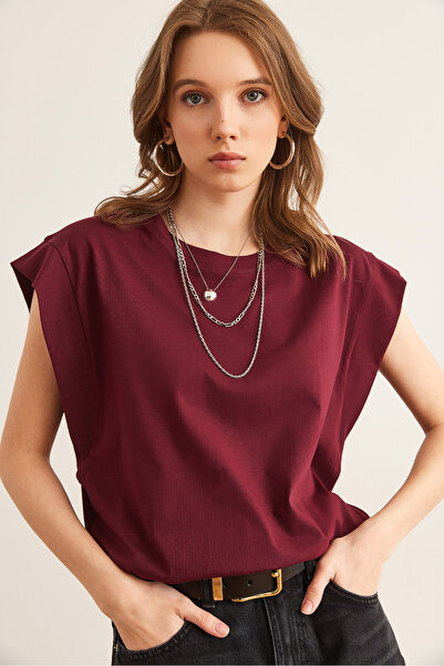 Olalook Dámské bordó tričko Bat Bat TSH- 19000330