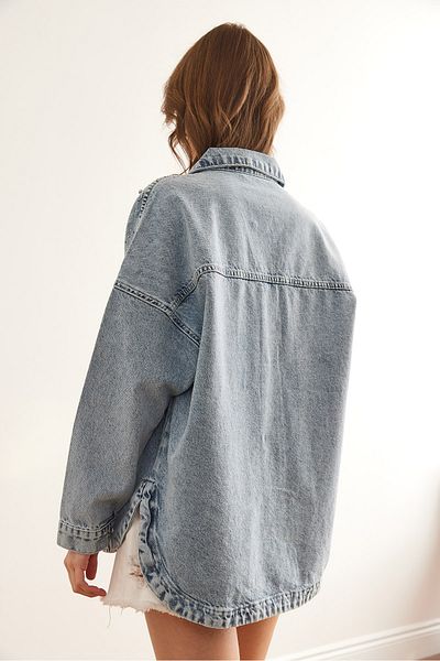 Olalook Жіноча синя джинсова куртка оверсайз CKT19000433