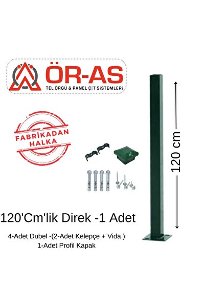 ÖR-AS TEL ÖRGÜ & PANEL ÇİT SİSTEMLERİ Panel Çit Direği Aksesuarlı-(-120cm-) Y...