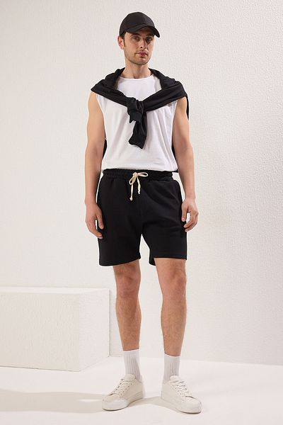 Trendyol Collection Чорний текстурований 100 бавовняний прямий крій TMNSS24SR00022