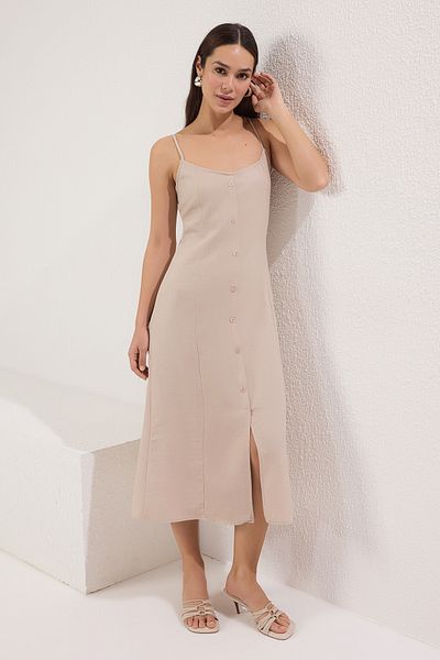 Trendyol Collection Φόρεμα με πέτρινο κουμπί μίντι υφαντό πουκάμισο TWOSS25EL00286