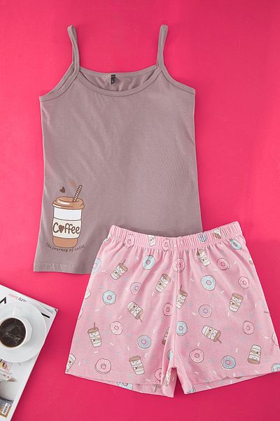 Edit by Trendyol Set pijamale pentru petrecere a timpului liber din nurcă 100% bumbac TEDSS25PT00009