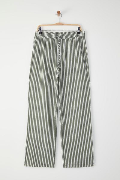 Trendyol Collection Πιτζάμες με φαρδιά υφασμένα χακί παντελόνια TMNSS25PJ00000