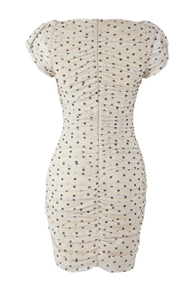 Trendyol Collection Limited Edition Multicolor Polka Dot Mini Lined Tulle Evening Dress Night Graduation Dress Tprss25El00283