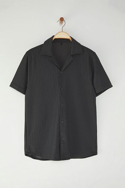 Trendyol Collection Antracit normál szabású nyakkivágású nyári ing TMNSS23GO00105