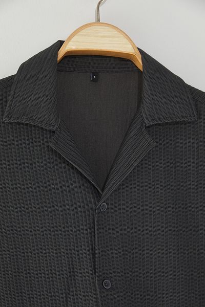 Trendyol Collection Antracit normál szabású nyakkivágású nyári ing TMNSS23GO00105