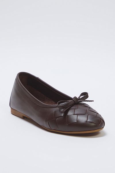 TRENDYOL SHOES Dunkelbraune Ballerinas für Damen TAKSS25BE00031