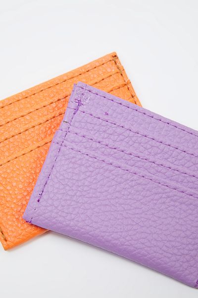 TRENDYOL SHOES Orange-lila strukturiertes 2er-Pack Damen-Geldbörsen-Kartenetui TAKSS25CU00002