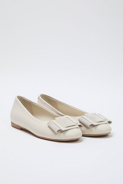 TRENDYOL SHOES Takss25Be00032 Model Beżowe Oryginalne Skórzane Baleriny Damskie
