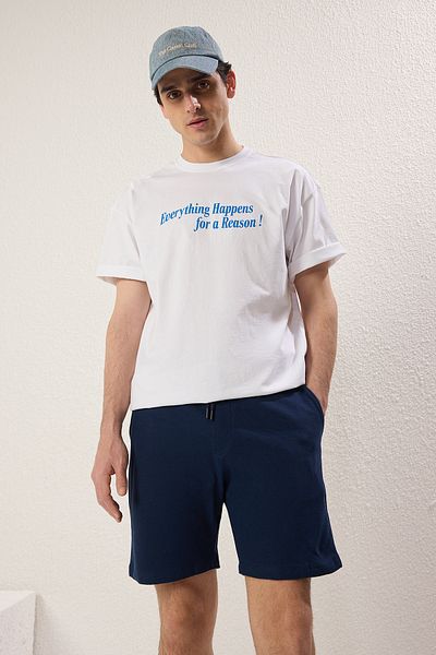 Trendyol Collection Navy BlueTas 2 Pack RegularNormal Cut 100 Cotton Textured Sort Bermuda TMNSS25SR00040