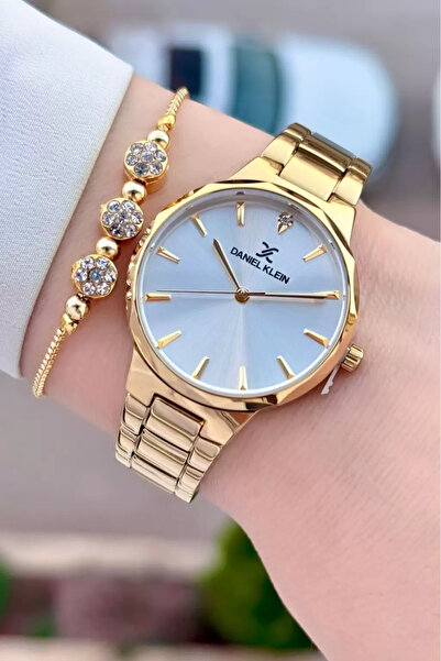 Daniel Klein Altın Renk 2 Yıl Garantili Kadın Kol Saati Ve Bileklik