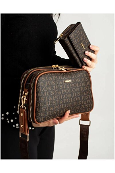 Just Polo حقيبة كتف ومحفظة نسائية مكونة من 4 أقسام من JustPolo tyc1akfct4023