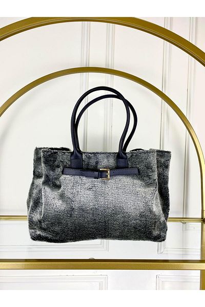 modvina Γκρι βελούδινη τσάντα Premium με απαλή υφή – Συμπληρώστε το στυλ σας
