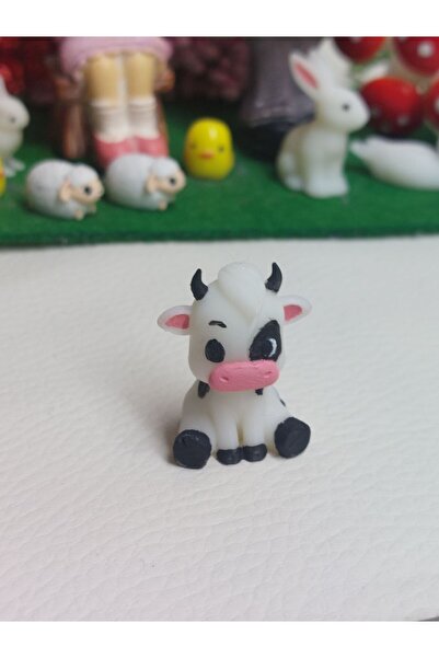 CharmFancy Mini Oturan Inek Boğa Teraryum Objeleri Teraryum Süsleri Saksı Süs...