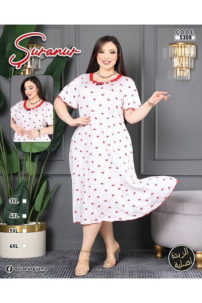 şuranur Bamboo Klos Dress - Danve Detailed Battal Size U Sufflen Overlock
