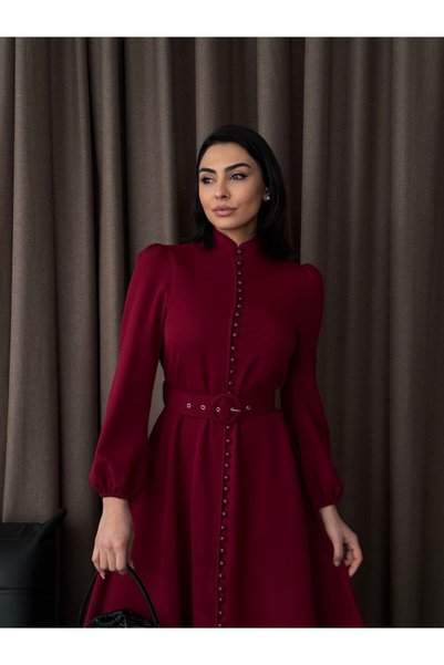 suphias Atlas Fabric Dress (Belt Included)