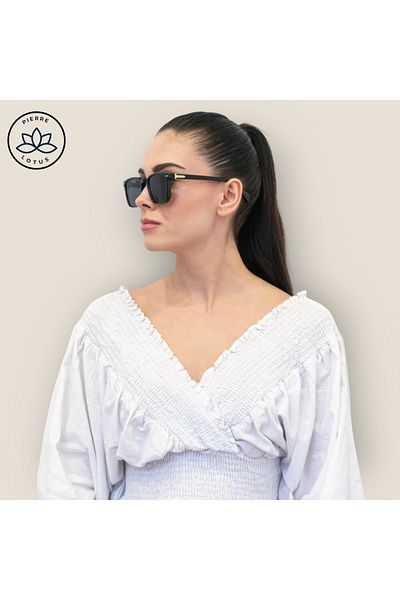 Pierre Lotus Unisex Sunglasses with Gold Accessories - PLG1050