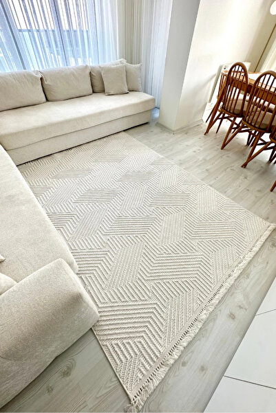 Apex Havana 8591 Ekru Iskandinav Desen Dekoratif Modern Bukle Halı