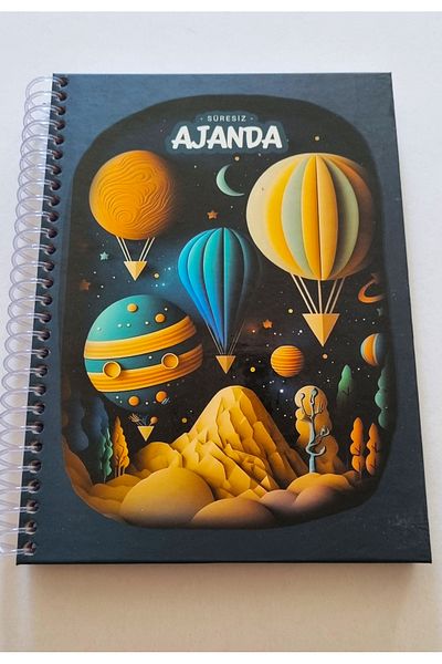 Modellino Agenda fără timp pe spirală de 200 de coli cu autocolante colorate Ufen A4 copertă rigidă