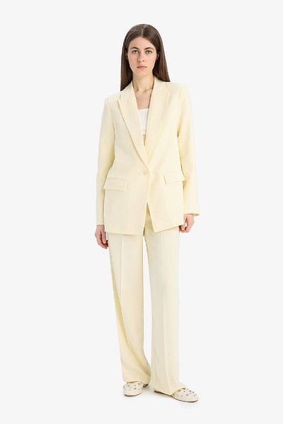 DeFacto Wide Leg Crepe Fabric Palazzo Pants with Pockets High Waist Long Length Wide Leg F0083Ax25Sm