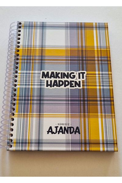 Modellino Σκληρό εξώφυλλο 200 φύλλων Spiral Bound Agenda Ufen A4 με πολύχρωμα αυτοκόλλητα