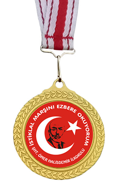 Madalya İstiklal Marşını Ezbere Okuyorum Sı Okula Özel 2adet Altın Trmd106