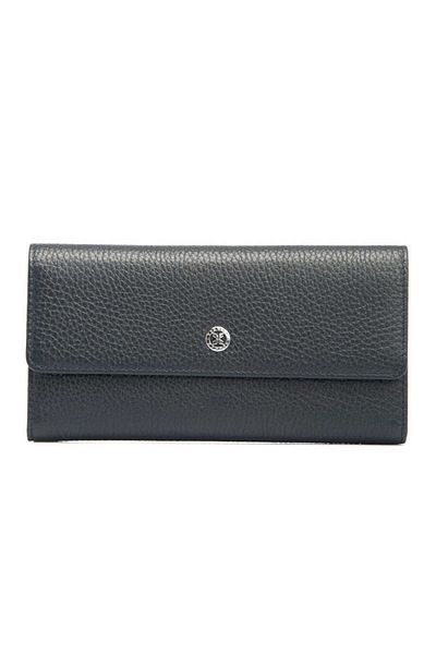 Tergan Navy Blue Leather Women's Wallet - S1Cb 00005719 -A38