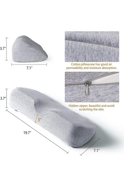 Choice Light Gray Cervical Pillow, Memory Foam Contour Pillow, Bed Pillows for Side Sleeper Ergonomic Ortho
