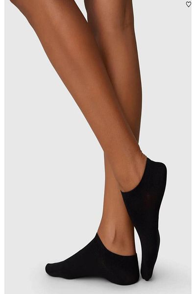 Ozzy Socks 6 чифта безшевни дамски черни бамбукови невидими спортни чорапи (маратонки)