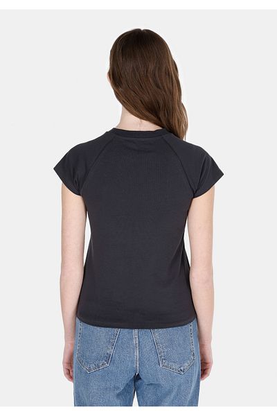 Colin's Slim Fit Round Neck Printed Women's Anthracite Short Sleeve T-Shirt