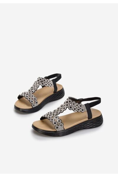 B T Shoes Sandale cu talpa joasa Ozana negre
