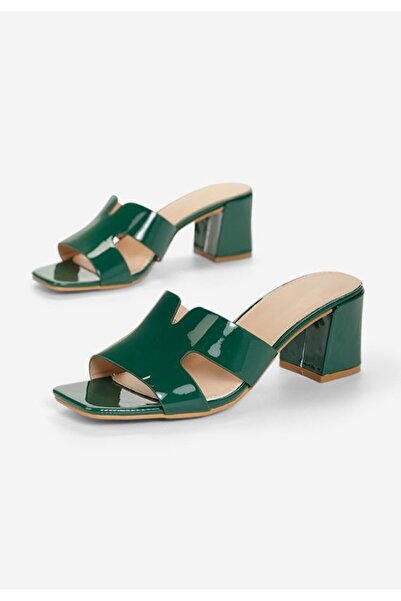 B T Shoes Papuci cu toc Alemena verzi