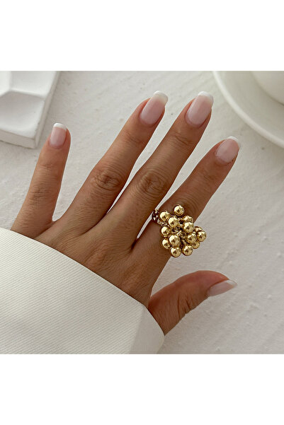 Choice Gold Color Salircon Fashion Simple CCB Small Ball Ring for Women Men 2024 Punk Hip Hop Metal Open Fi