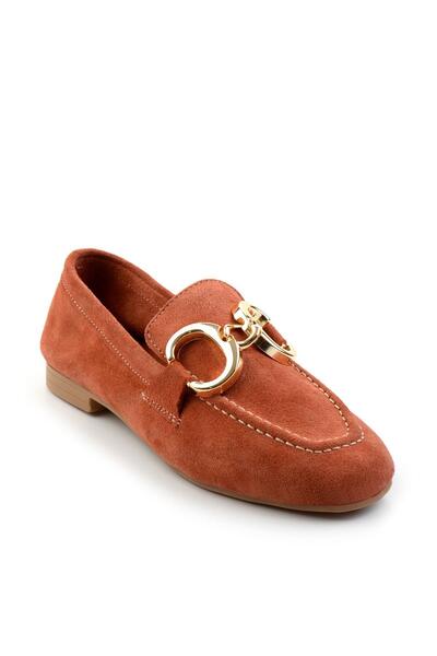 Bambi Kiremit Leather Kadın Loafer Ayakkabı K01763771002