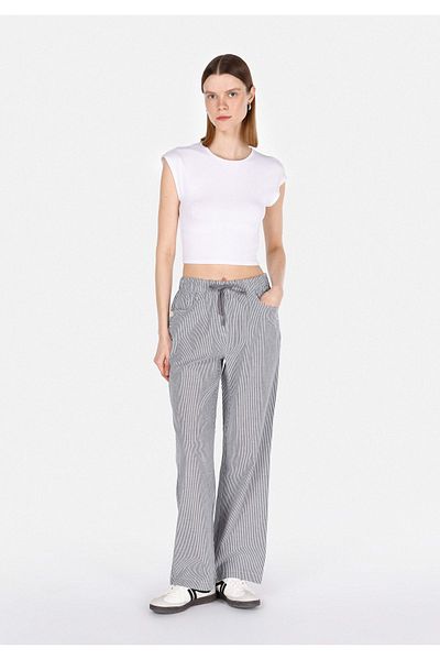 Colin's Straight Fit High Waist Wide Leg Women's Anthracite Trousers