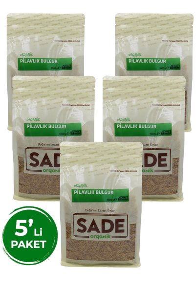 SADE ORGANİK PİLAVLIK BULGUR 1000 GR 5 Lİ PAKET