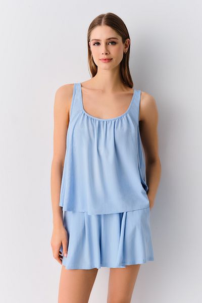 SUWEN Cream Shorts Pajama Set