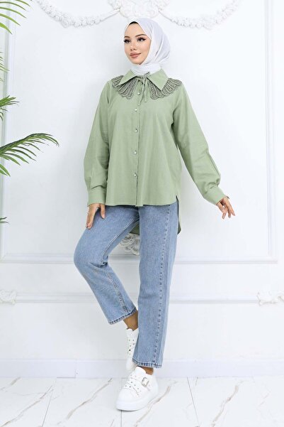 benguen Lace Detailed Baby Collared Shirt Çağla 2214