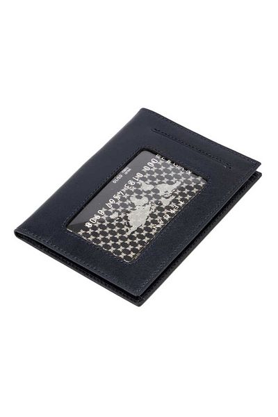 Tergan Navy Blue Genuine Leather Men's Id Case - S1Kı 00001582 -H86
