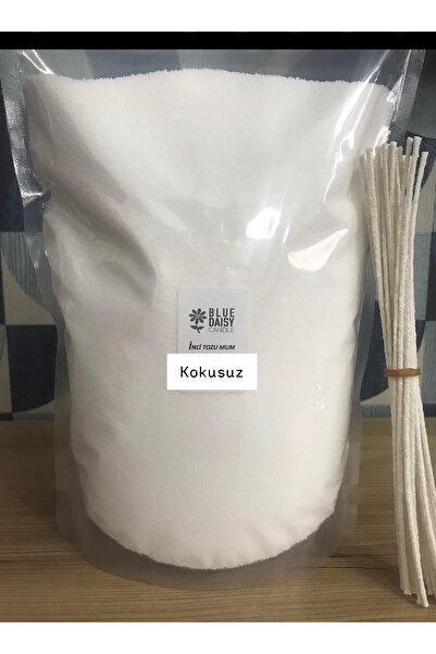 BlueDaisyCandle 2 Kg Kokusuz Beyaz Inci Tozu Mum ( 50 Adet 20 Cm Fitil Ile ) ...