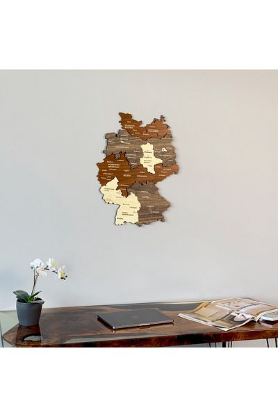 Colorfull Worlds 3D Wooden Germany Map 45X60