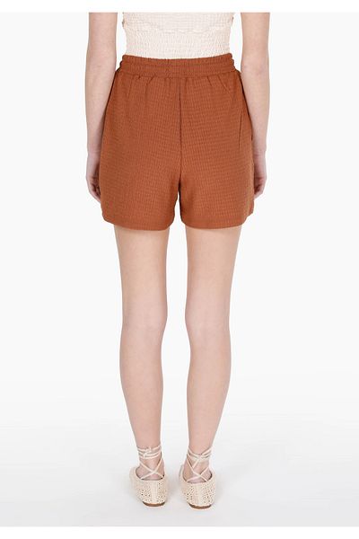 Colin's Regular Fit Mid Waist Jacquard Women's Brown Shorts