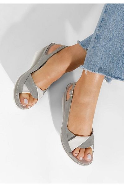 B T Shoes Sandale cu talpa ortopedica Chase gri