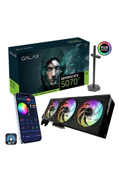 GALAX بطاقة رسومات GeForce RTX 5070 Ti EX Gamer بنقرة واحدة OC سعة 16 جيجابايت GDDR7 256 بت DLSS 4 (57IZN6MDBUEX)