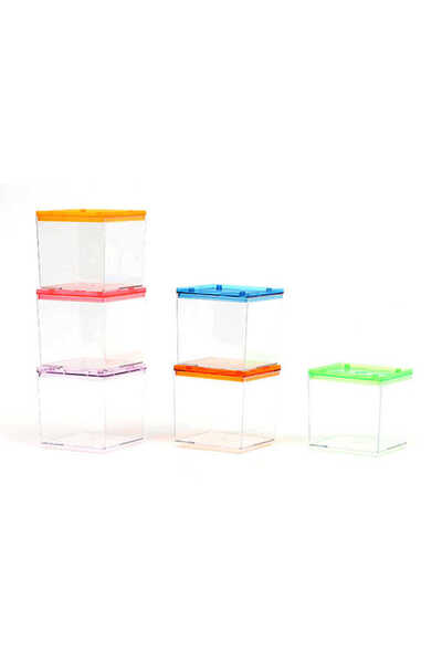 Kardelen Kare Mini Beta Fanus Kabı Mika Kırılmaz 5 Adet 5*5 Cm