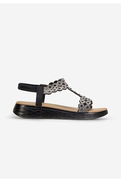 B T Shoes Sandale cu talpa joasa Ozana negre