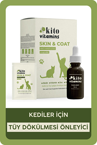 kito Skin & Coat Kediler Için Multivitamin (TÜY SAĞLIĞI DESTEKLEYİCİ TÜY DÖKÜLMESİ ÖNLEYİCİ BİYOTİN)