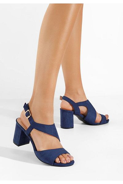 B T Shoes Sandale cu toc gros Floresta albastre