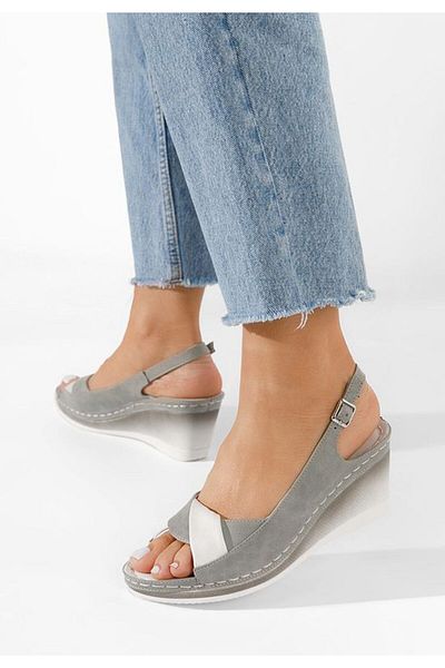 B T Shoes Sandale cu talpa ortopedica Chase gri
