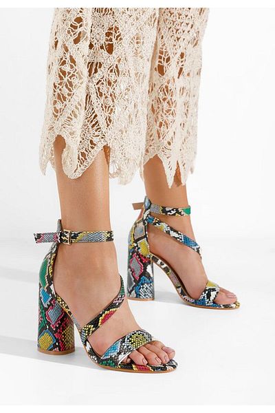B T Shoes Sandale cu toc inalt Gracia multicolore
